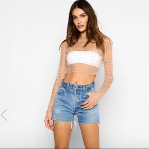 Mesh Pearl Top
